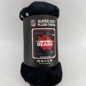 NFL Chicago Bears Soft Plush Throw Blanket 60x72 Pegasus Sports Navy Orange